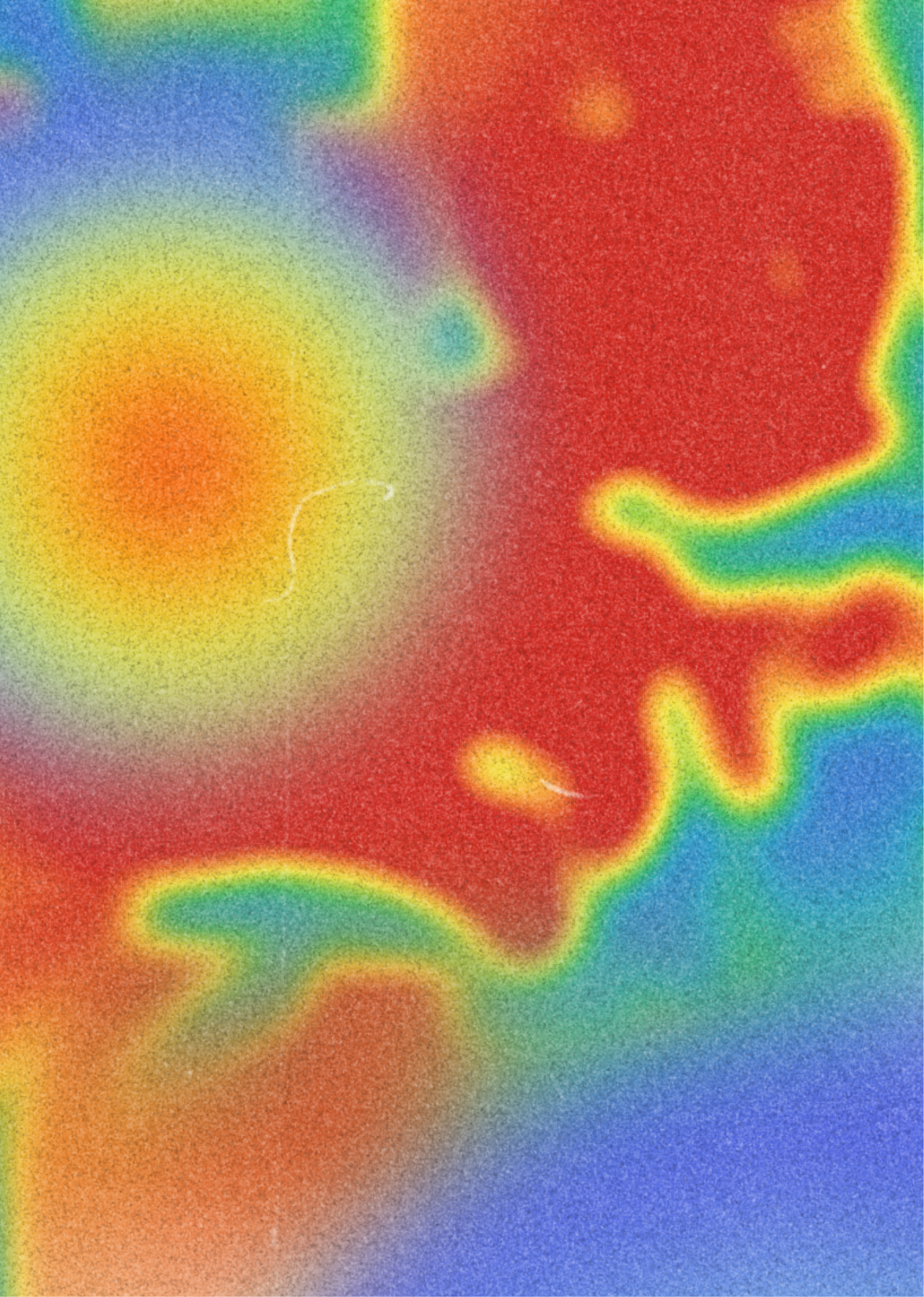 A third treated image, warm heat bleeding into cool blue